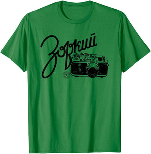 Vintage Zorki Rangefinder USSR Soviet Distressed Film Camera , blue T-Shirt - T-Shirt | Irish Green