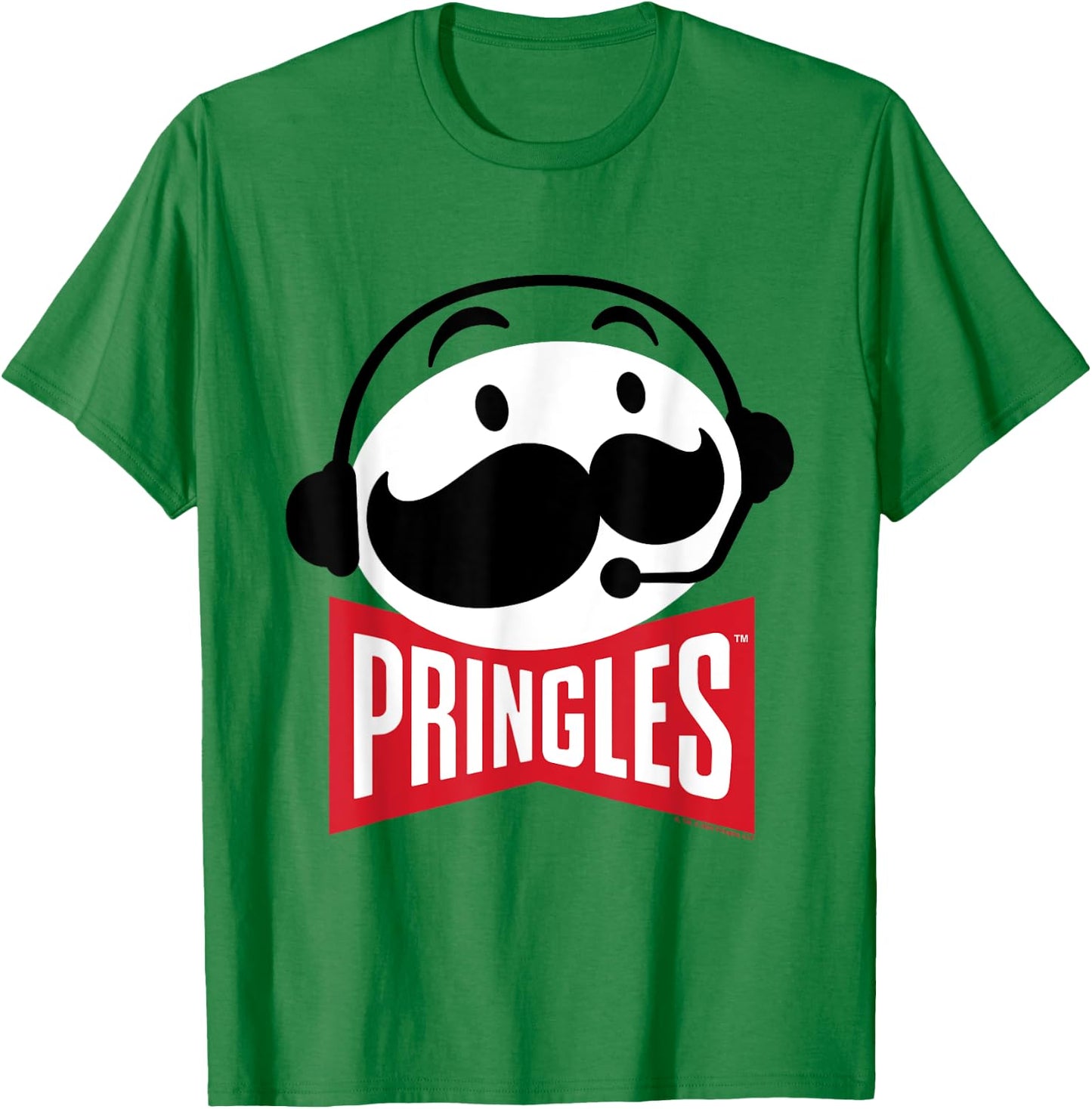 Pringles Logo Mr P Gaming-Kopfhörer-Mikrofon T-Shirt - T-Shirt | Irish Green