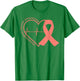 Gynecological Cancer Awareness Heart Peach Ribbon T-Shirt - T-Shirt | Irish Green