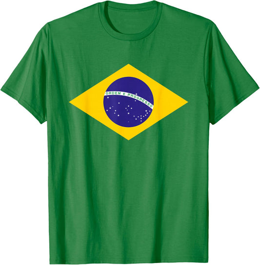 Vintage Brasil Brazil Flag - Brazilian Flag Men Women Kids T-Shirt - T-Shirt | Irish Green
