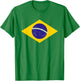 Vintage Brasil Brazil Flag - Brazilian Flag Men Women Kids T-Shirt - T-Shirt | Irish Green