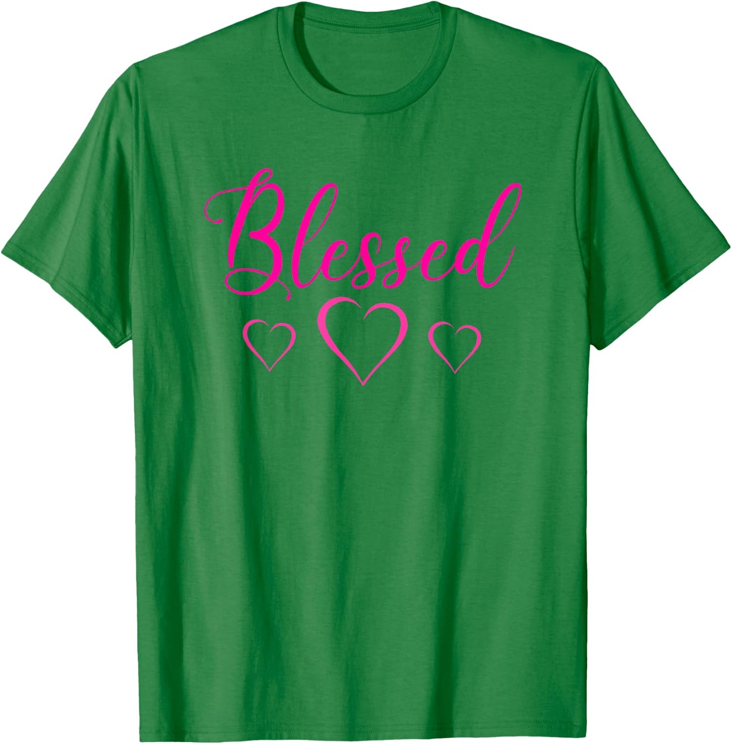 Blessed Heart Cute Sayings Top T-Shirt - T-Shirt | Irish Green