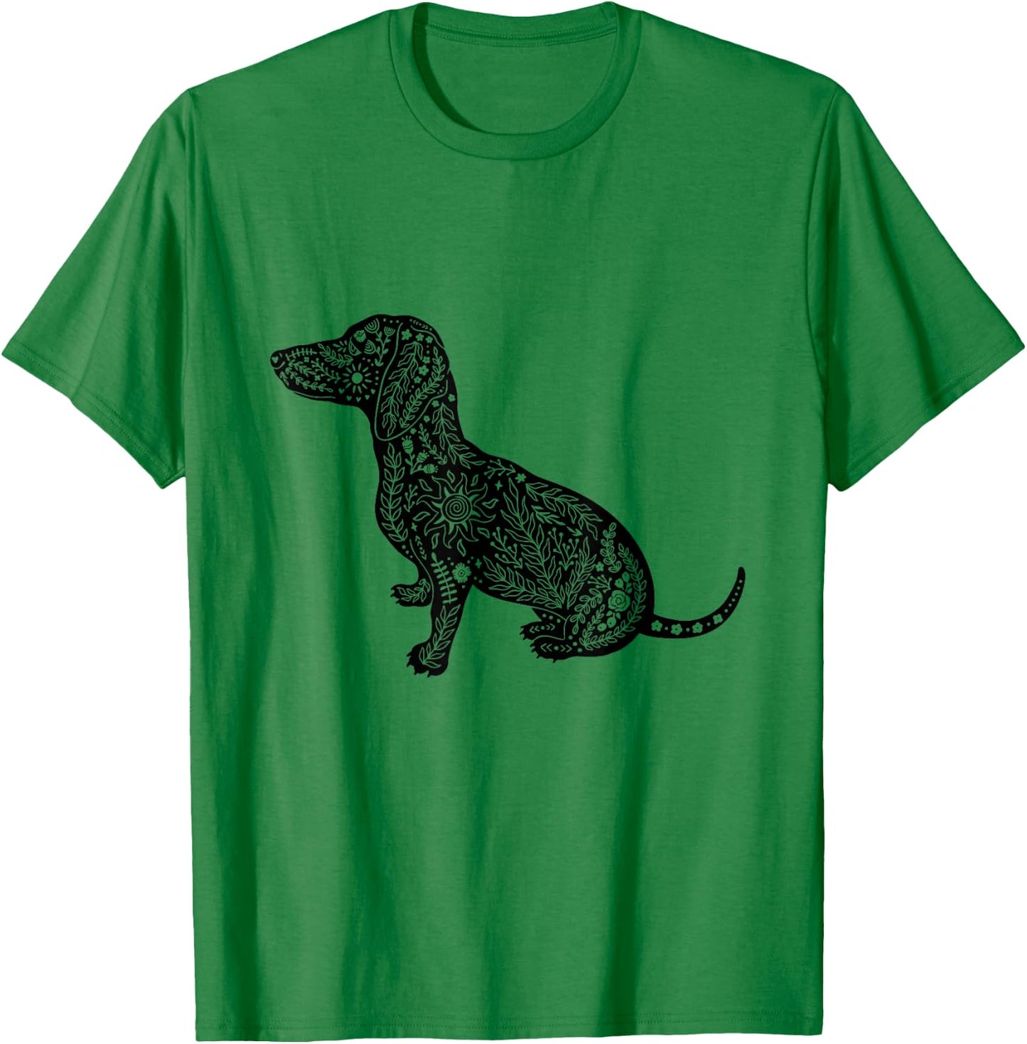 Dachshund Dog Breed Pet Animal Lover Boho Floral Women T-Shirt - T-Shirt | Irish Green