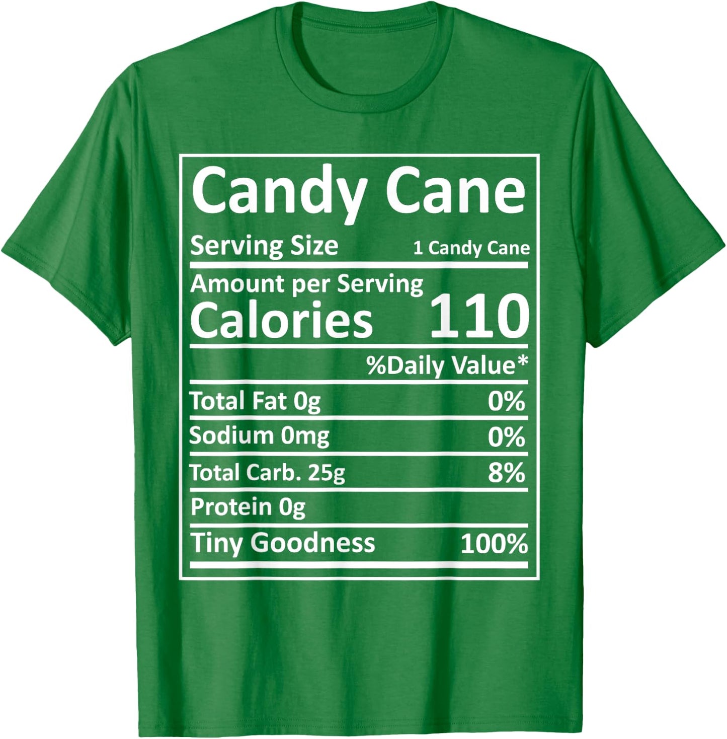 Candy Cane Nutrition Thanksgiving Food Facts Xmas T-Shirt - T-Shirt | Irish Green