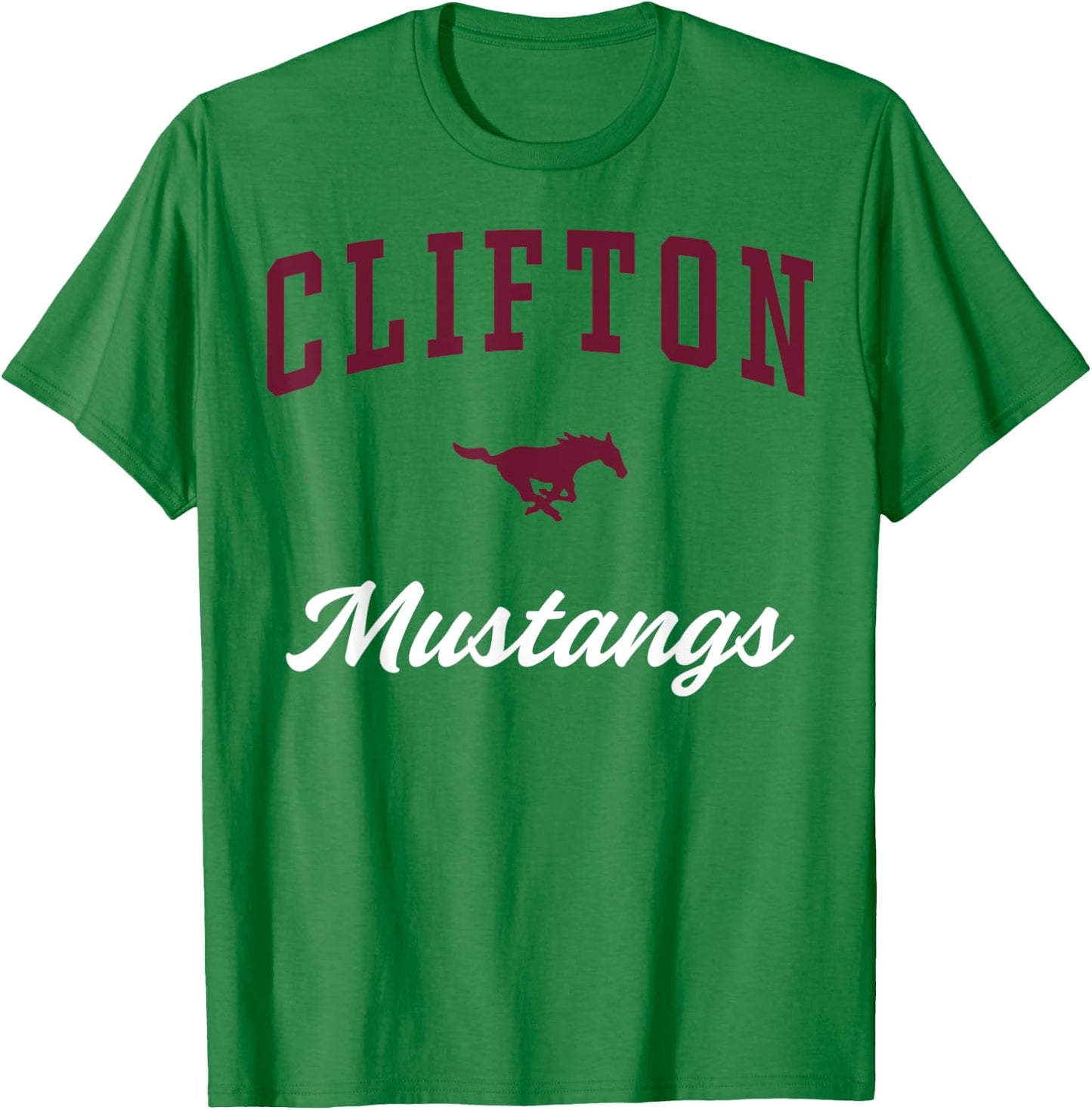 Clifton High School Mustangs T-Shirt - T-Shirt | Irish Green