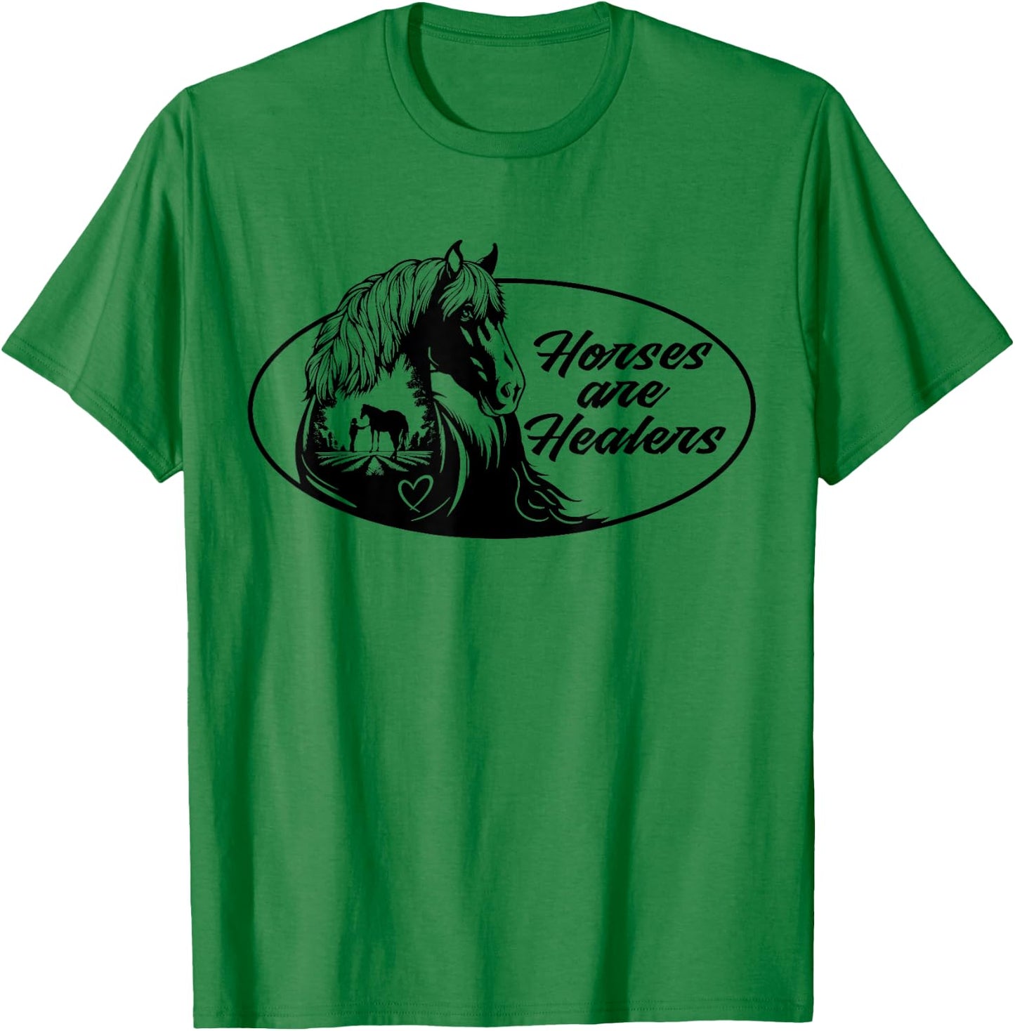 Horses Are Healers T-Shirt - T-Shirt | Irish Green