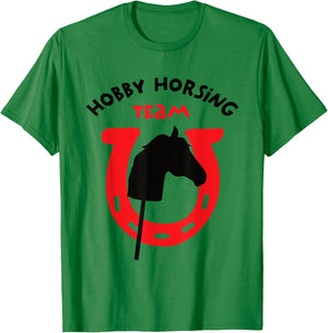 Men's Hobby Horsing Team Rider Riding Horses Father Horse , White T-Shirt - T-Shirt | Irish Green