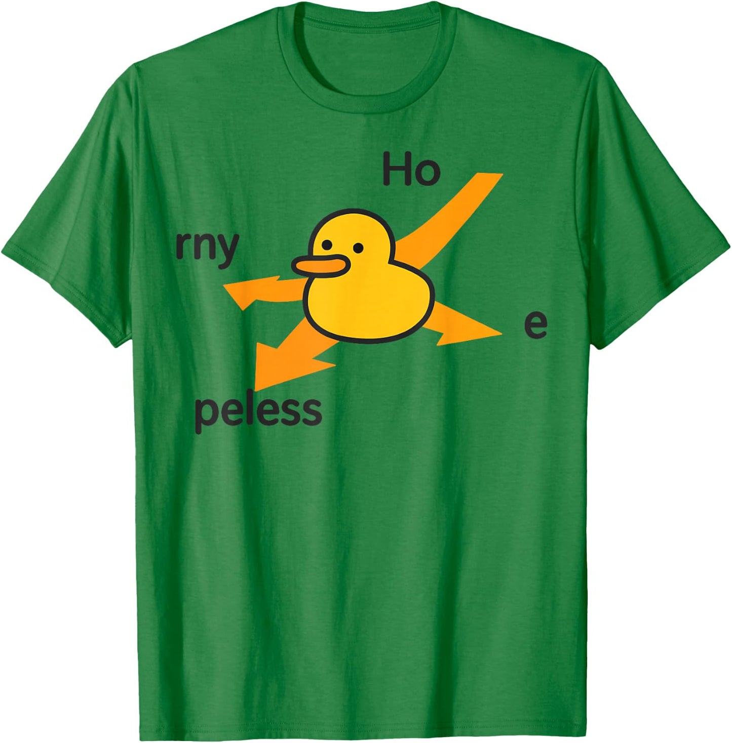 Ho Rny Peless Duck Corner Funny Dark Meme Cute Duck T-Shirt - T-Shirt | Irish Green