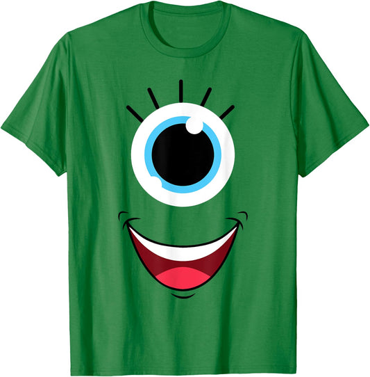 Funny Scary Monster Eyeball Face Easy Halloween Costume T-Shirt - T-Shirt | Irish Green