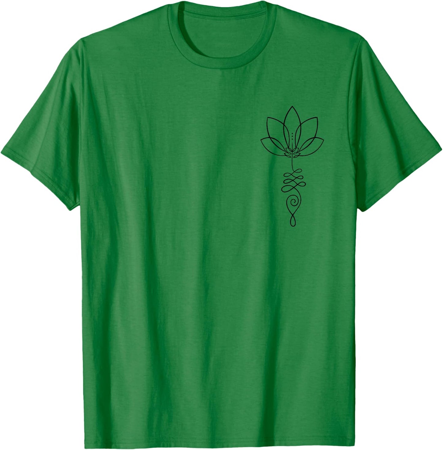 Yoga Lover Outfit Unalome Enlightenment Symbol with Lotus Flower T-Shirt - T-Shirt | Irish Green
