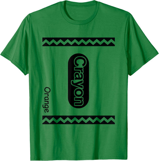 Orange Crayon Costume Outfit T-Shirt - T-Shirt | Irish Green