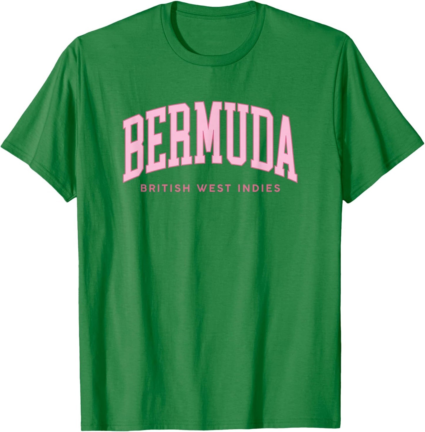Bermuda Retro Preppy Throwback Pink Text Girls T-Shirt - T-Shirt | Irish Green