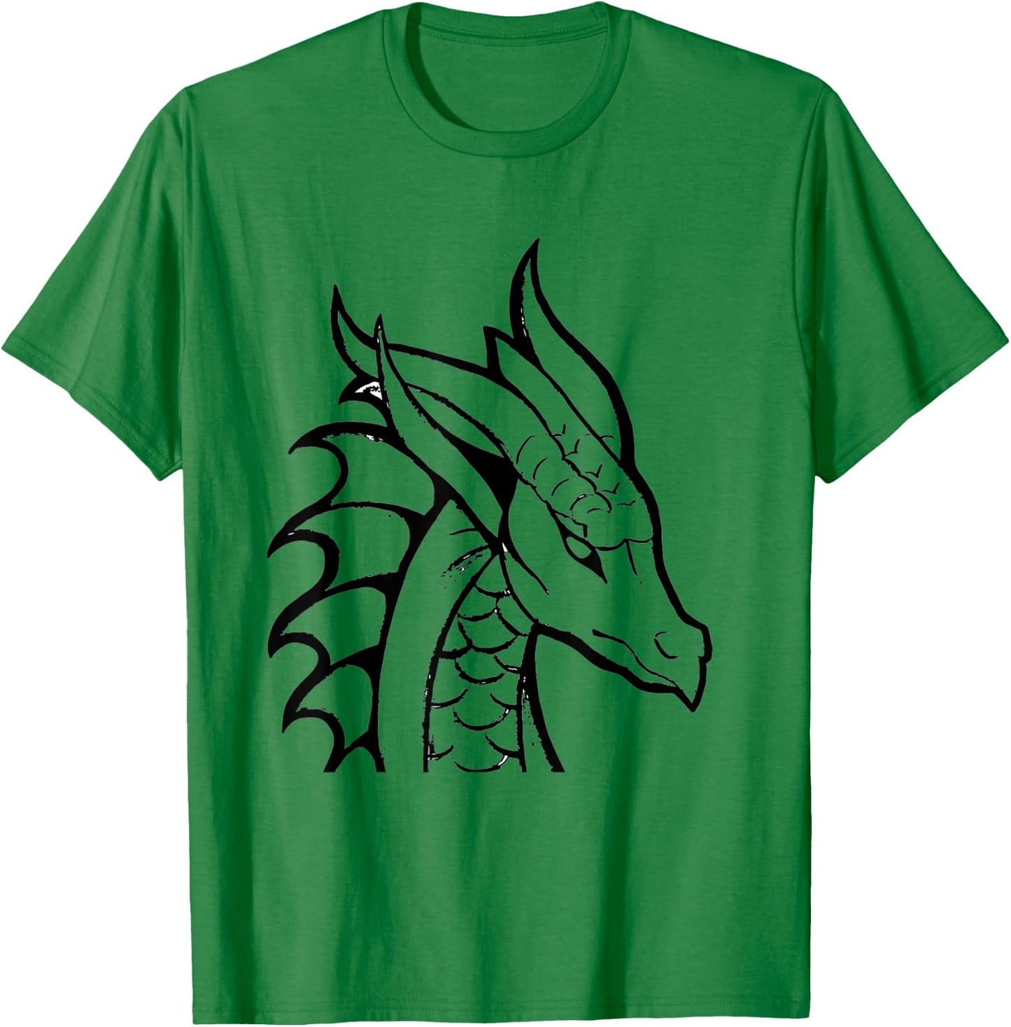Dragon Sketch Drawing Graphic Art Silhouette Cute Funny T-Shirt - T-Shirt | Irish Green