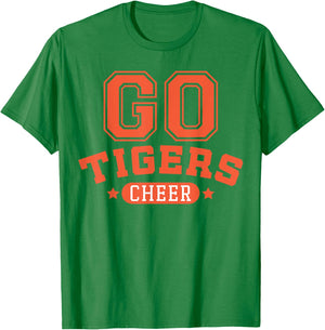 Go Cheer Tigers Football T-Shirt - T-Shirt | Irish Green