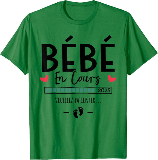Baby In Progress 2025 Announcement Pregnancy Future Dad To Be Mom , white, S T-Shirt - T-Shirt | Irish Green