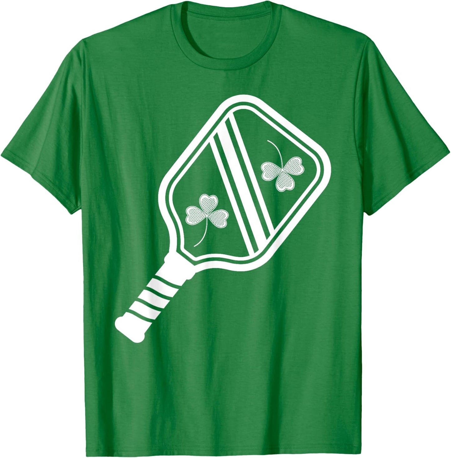 Funny Pickleball Paddles Shamrock Clover St Patrick's Day T-Shirt - T-Shirt | Irish Green