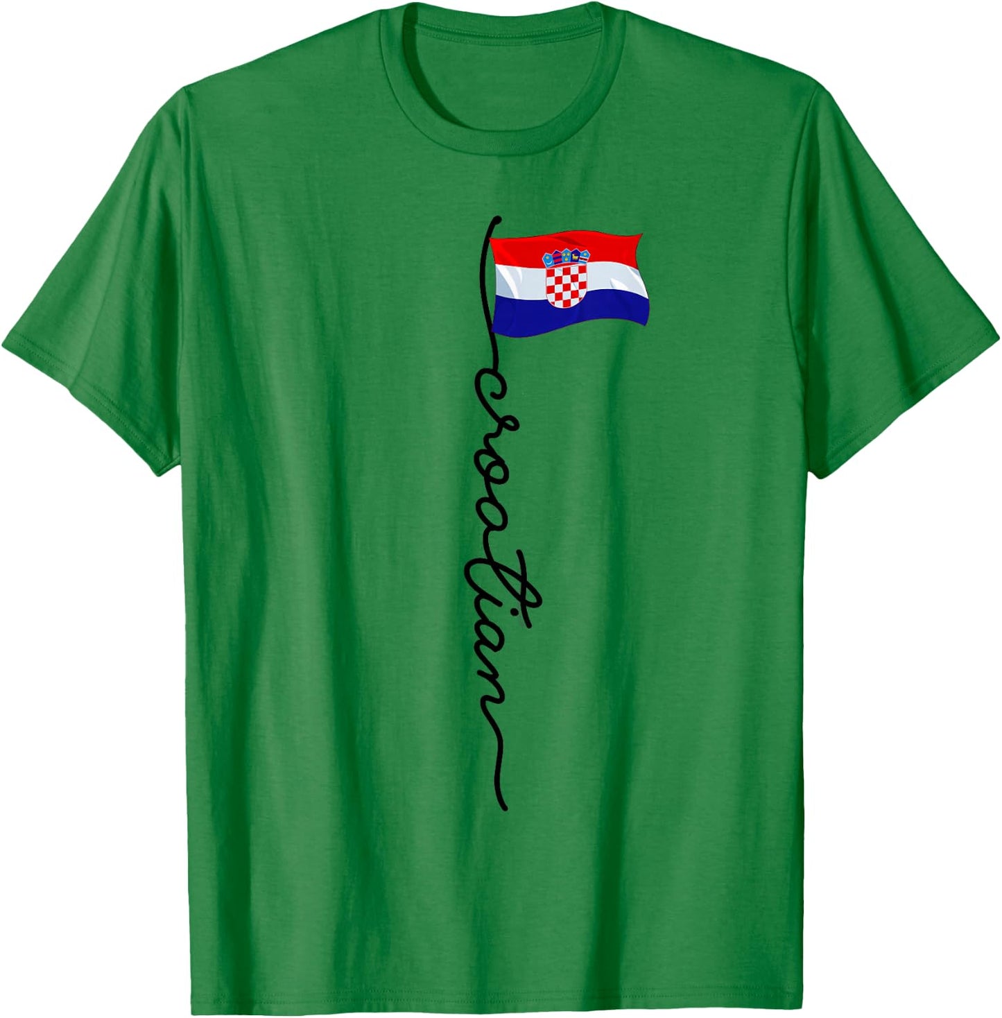 Croatia Signature Croatian , white, S T-Shirt - T-Shirt | Irish Green