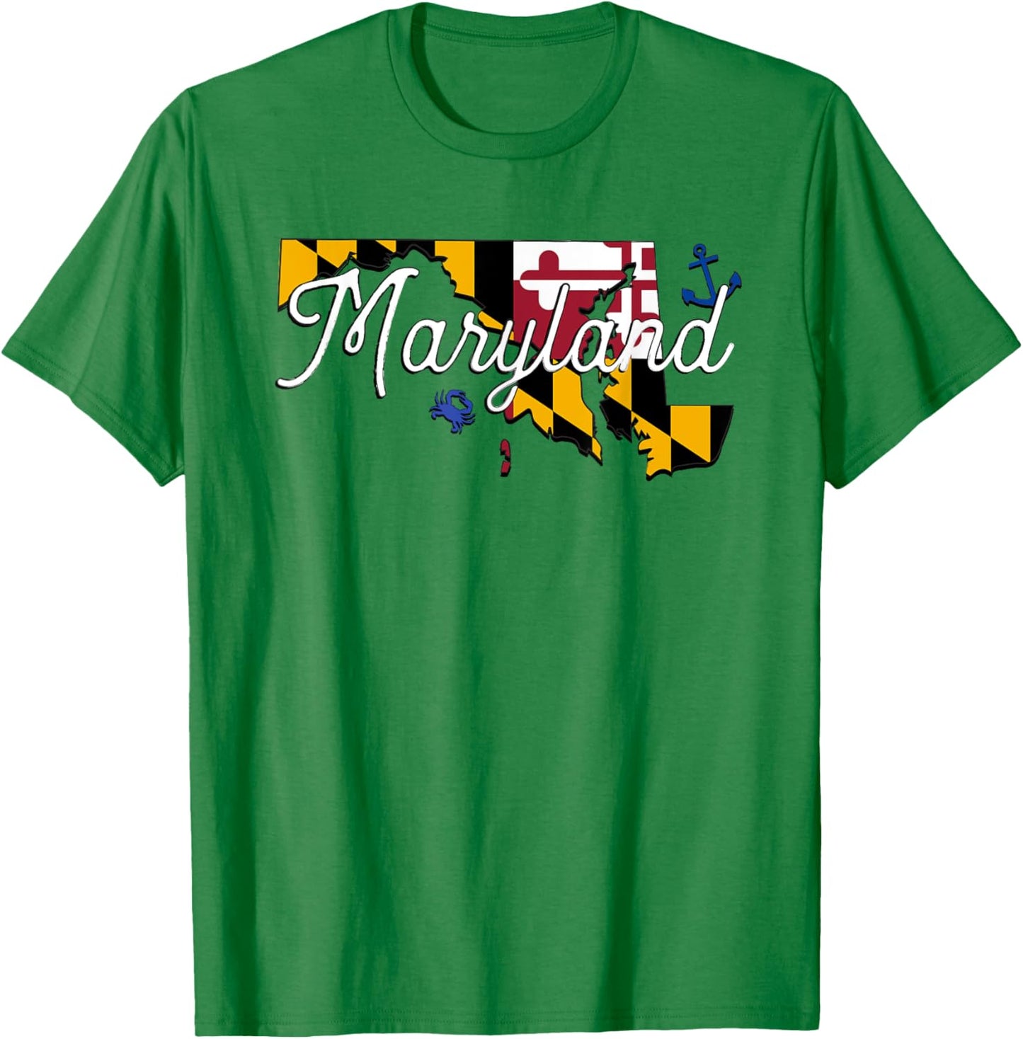 Maryland State Flag and Anchor T-Shirt - T-Shirt | Irish Green