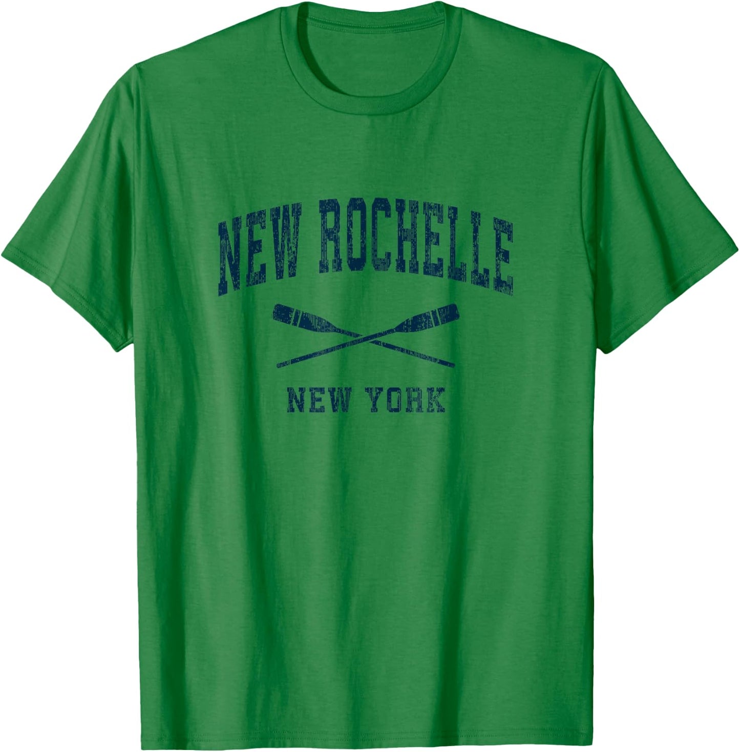New Rochelle New York Vintage Nautical Paddles Sports Oars T-Shirt - T-Shirt | Irish Green