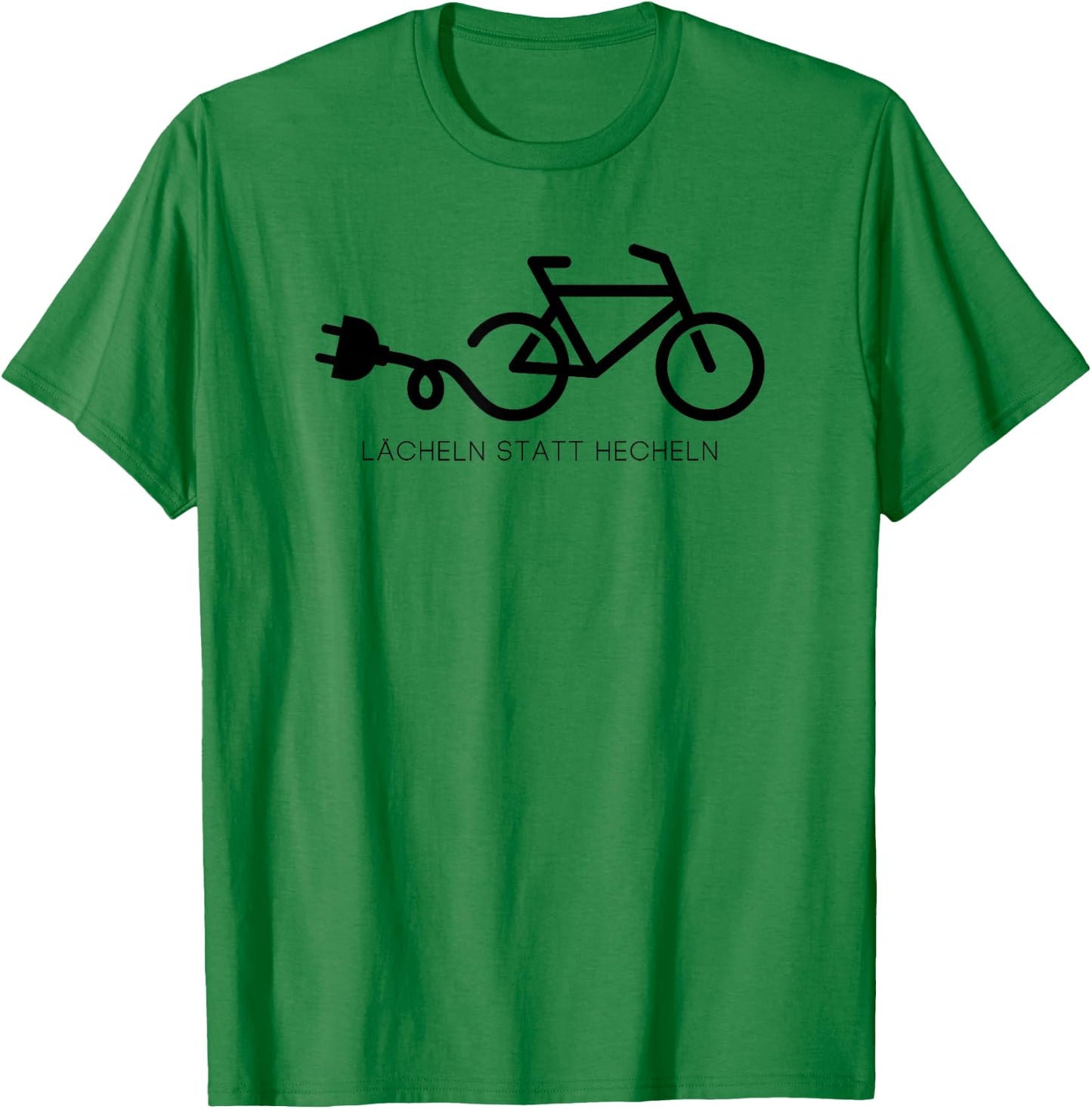 Lächeln statt hecheln Motiv für Radfahrer, E-Biker, EMTB T-Shirt - T-Shirt | Irish Green