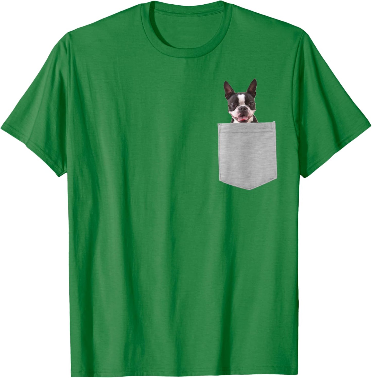 Dog in Your Pocket Boston Terrier Women Girls Kids T-Shirt - T-Shirt | Irish Green