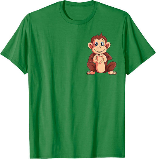Affen Äffchen Jungen Mädchen Kinder Damen T-Shirt - T-Shirt | Irish Green