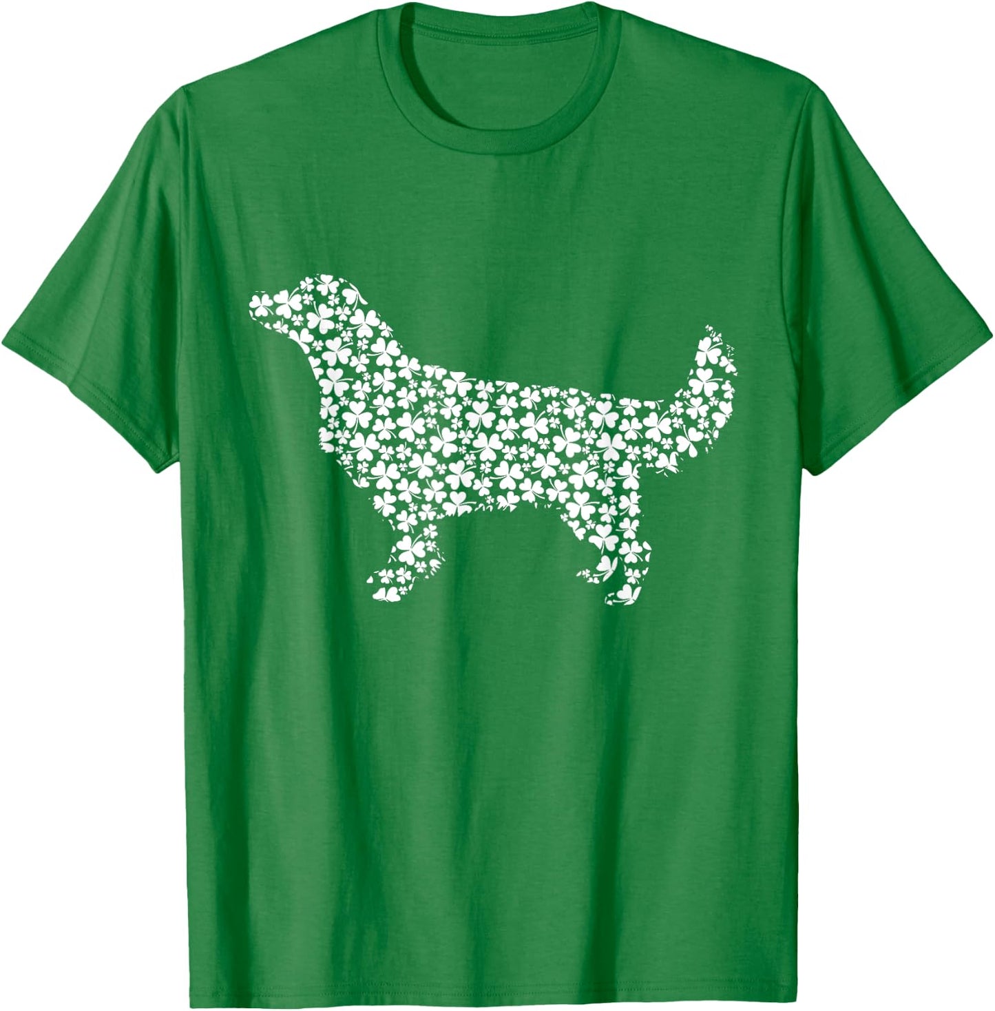 Golden Retriever Dog Cute Shamrock St Patricks Day Women Kids T-Shirt - T-Shirt | Irish Green