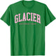 Retro Glacier National Park Preppy Throwback Hiking T-Shirt - T-Shirt | Irish Green