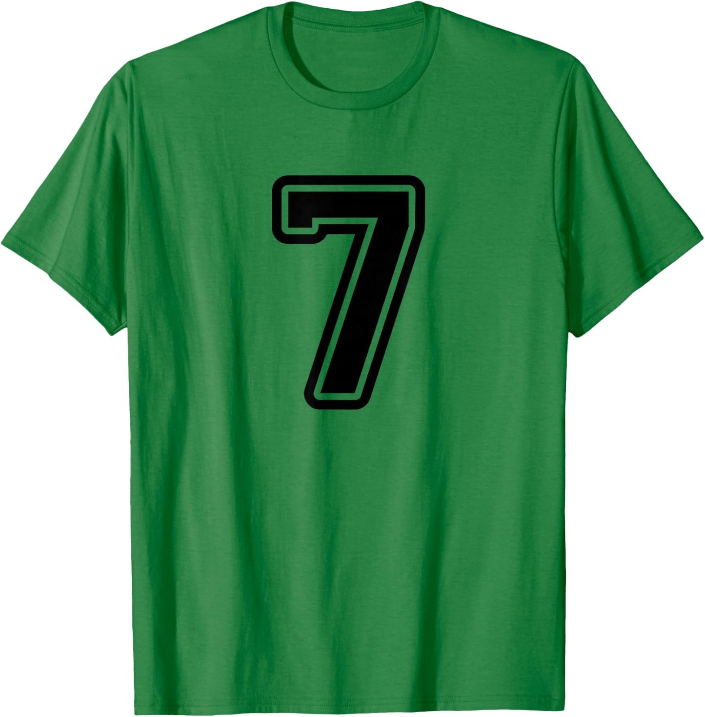 Number #7 Black Sport Varsity Number 7 T-Shirt - T-Shirt | Irish Green