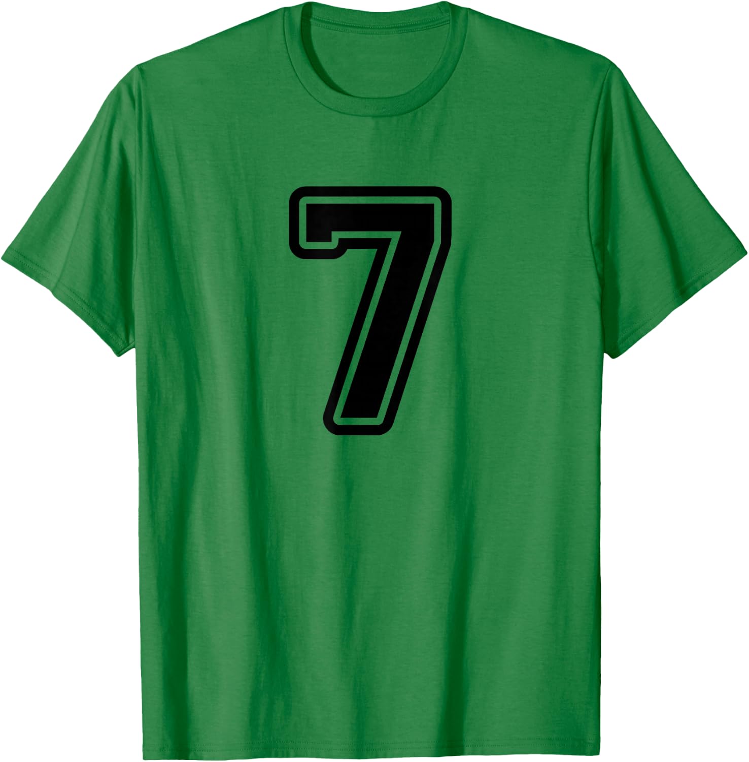 Number #7 Black Sport Varsity Number 7 T-Shirt - T-Shirt | Irish Green