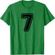 Number #7 Black Sport Varsity Number 7 T-Shirt - T-Shirt | Irish Green