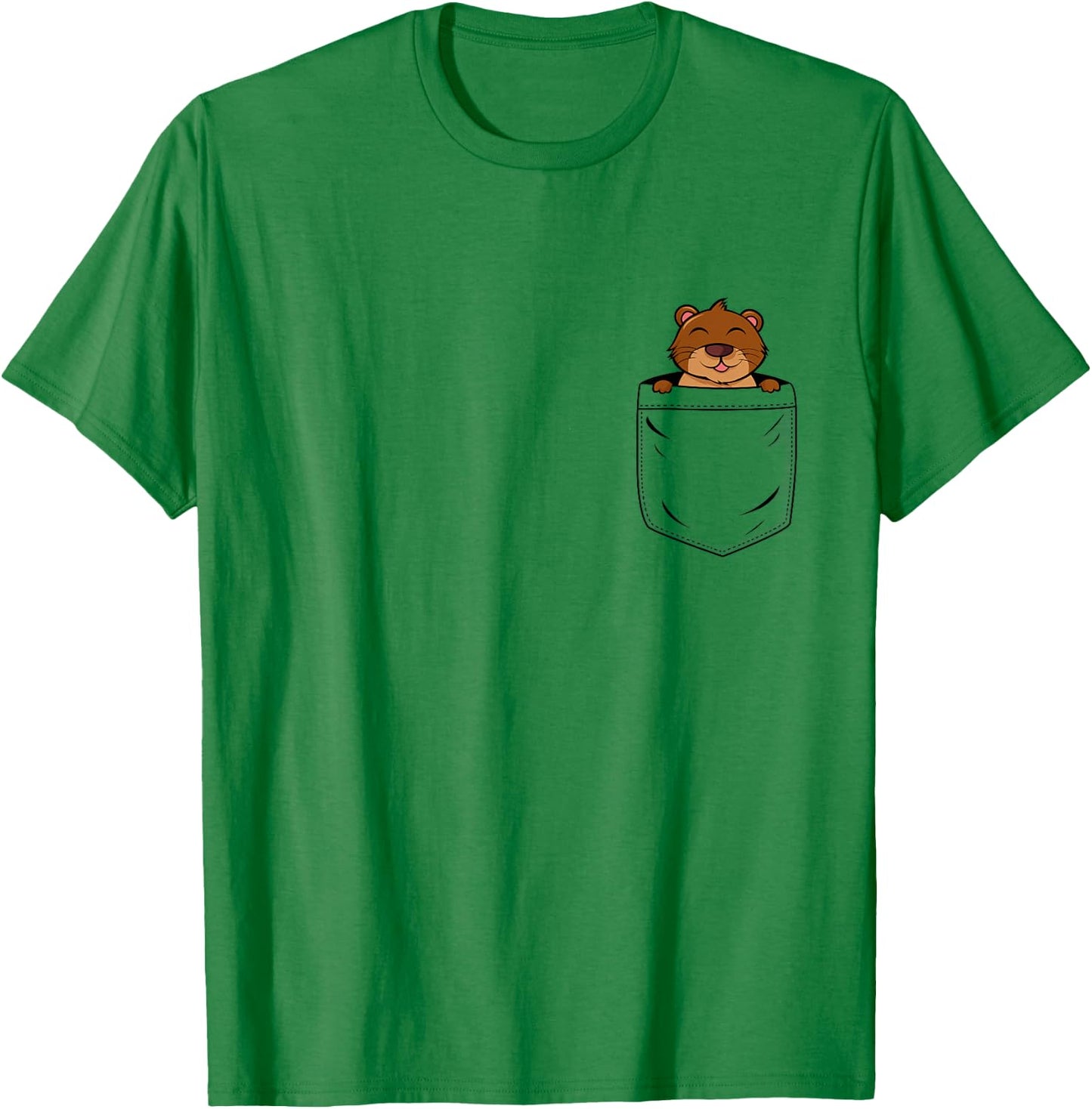 Otter Lovers Cute Funny Otter In Pocket T-Shirt - T-Shirt | Irish Green