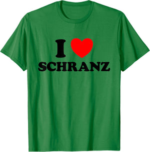 I Love Schranz Lustiger Hard Tekno Techno Deutsch Fast Music Fan T-Shirt - T-Shirt | Irish Green
