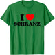 I Love Schranz Lustiger Hard Tekno Techno Deutsch Fast Music Fan T-Shirt - T-Shirt | Irish Green
