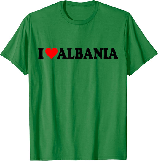 I Love Albania T-Shirt - T-Shirt | Irish Green