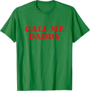 Daddy Call Me Y2k Aesthetic - Weiß, Small - , Klassisch, Retro-Design und Buchstabenmuster T-Shirt - T-Shirt | Irish Green
