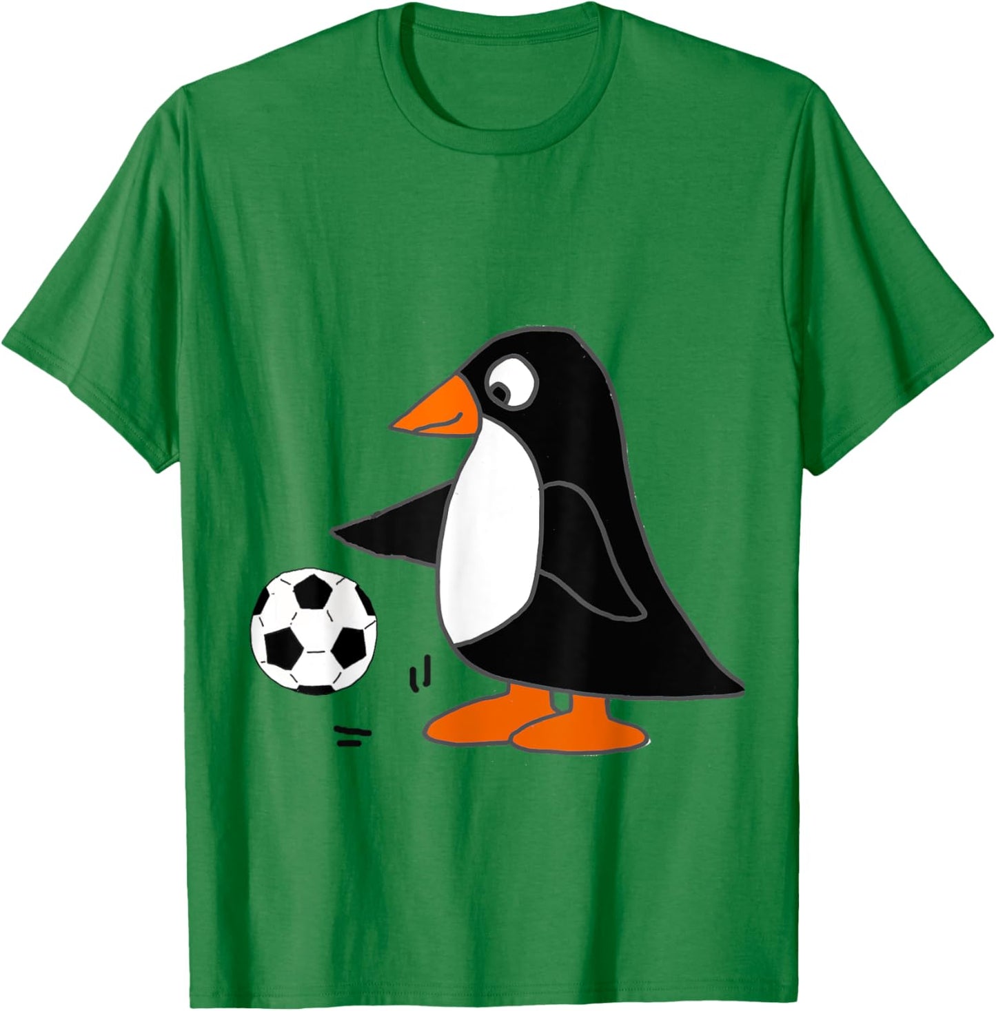 Smilealottees Funny Penguin Playing Soccer T-Shirt - T-Shirt | Irish Green