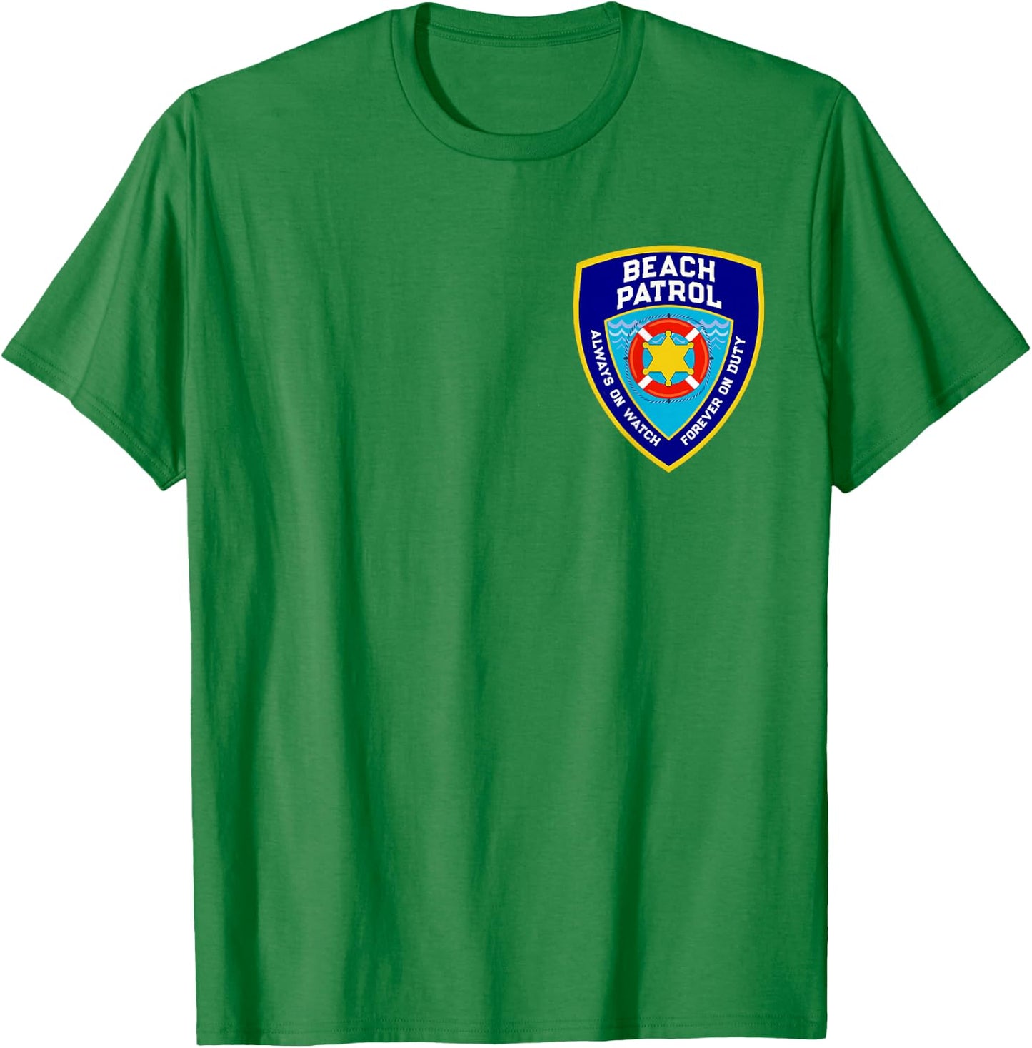 Funny BEACH PATROL Shield On Duty Mermaid Security My Pocket T-Shirt - T-Shirt | Irish Green