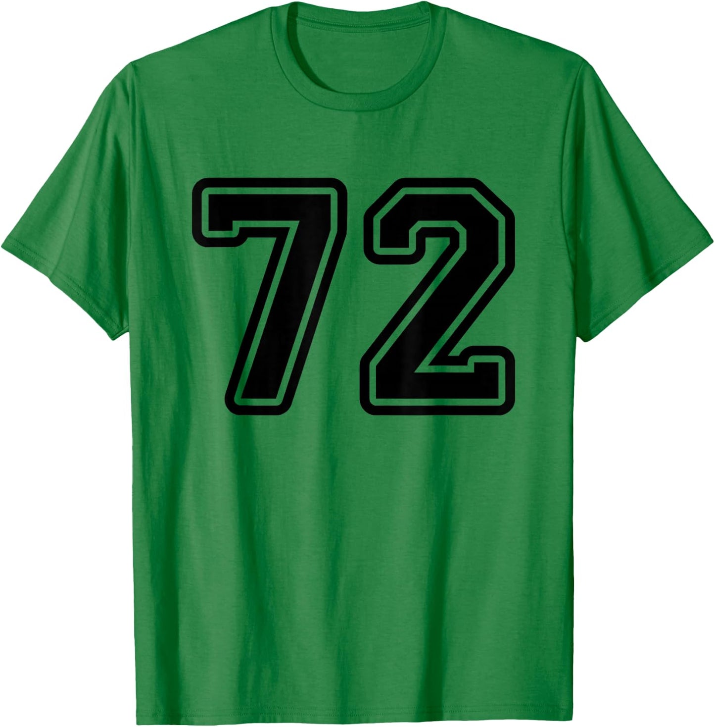 Black Sports Team Number #72 T-Shirt - T-Shirt | Irish Green