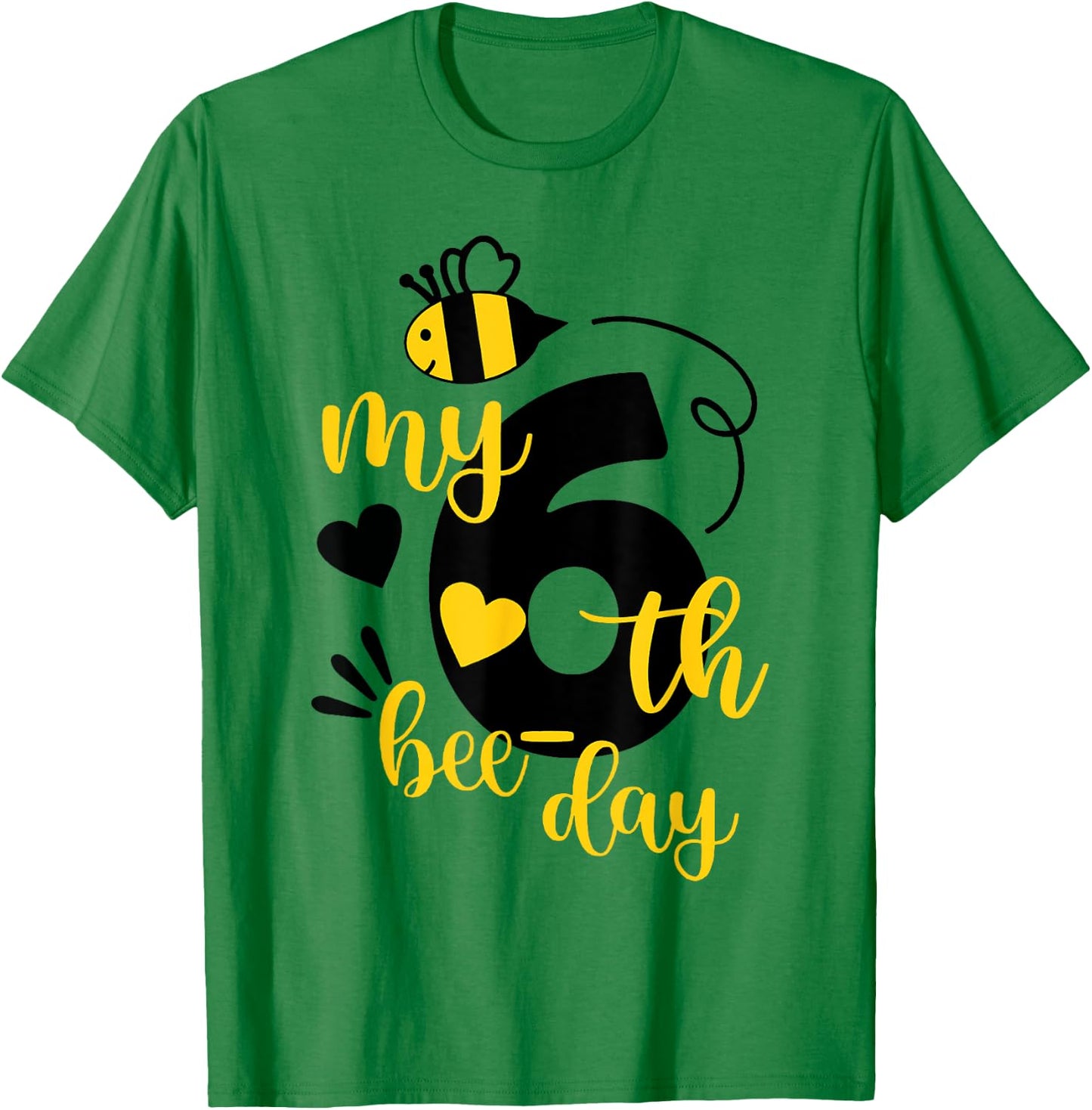 It's My 6th Bee Day - 6 Years Old Birthday Party Girl T-Shirt - T-Shirt | Irish Green