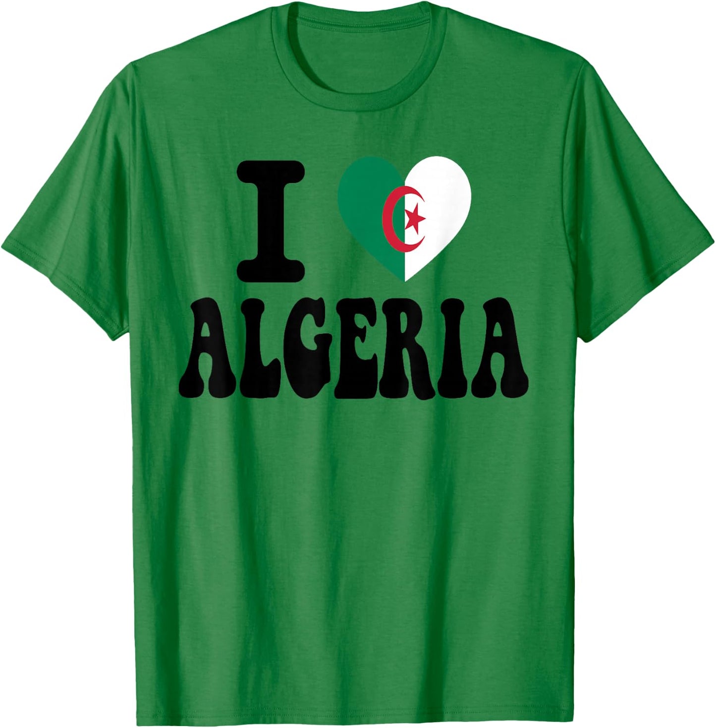 I Love Algeria Heart Flag Retro Travel Souvenir T-Shirt - T-Shirt | Irish Green