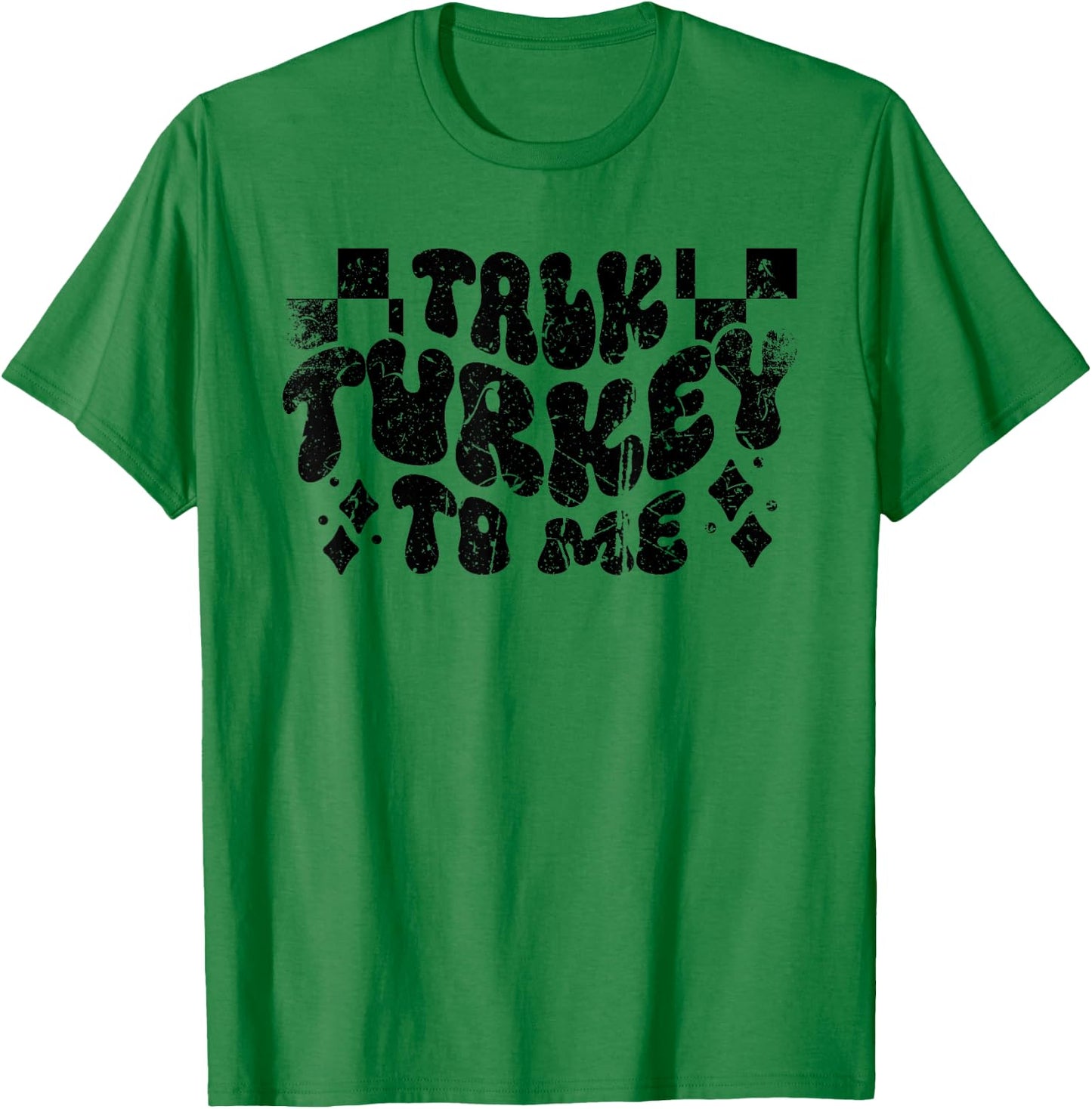 Harvest Hues Vintage Talk Turkey to Me - -Adult, Grey, Small, Short Sleeve T-Shirt - T-Shirt | Irish Green