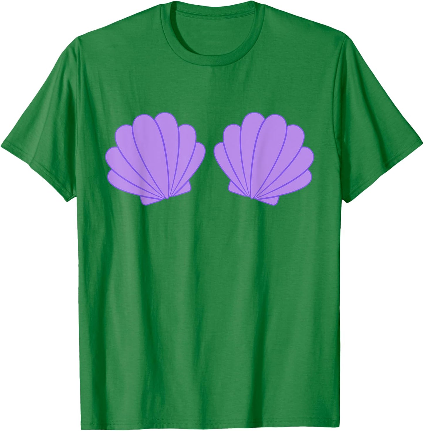 Mermaid Purple Seashell Bra Cartoon Graphic Costume T-Shirt - T-Shirt | Irish Green