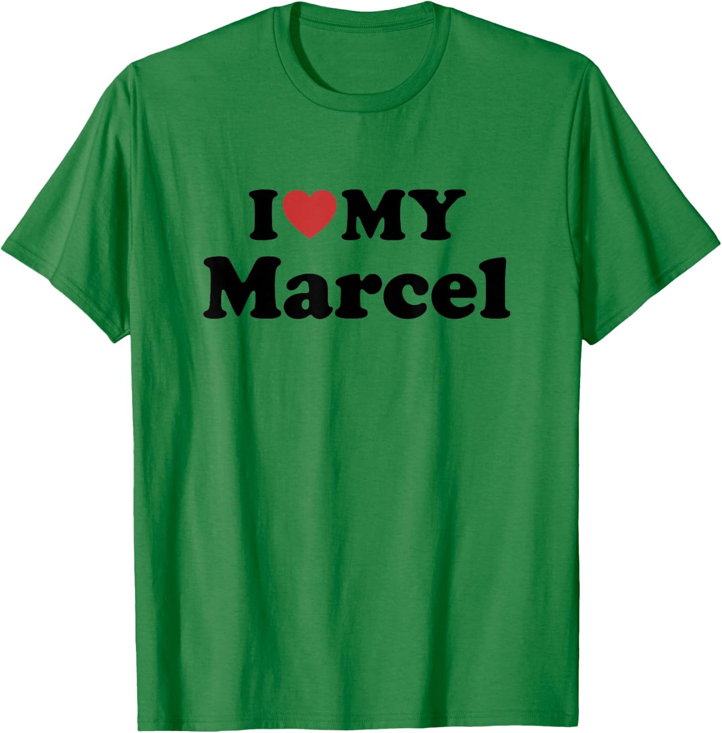 I Love My Marcel Prénom Assorti Couple T-Shirt - T-Shirt | Irish Green