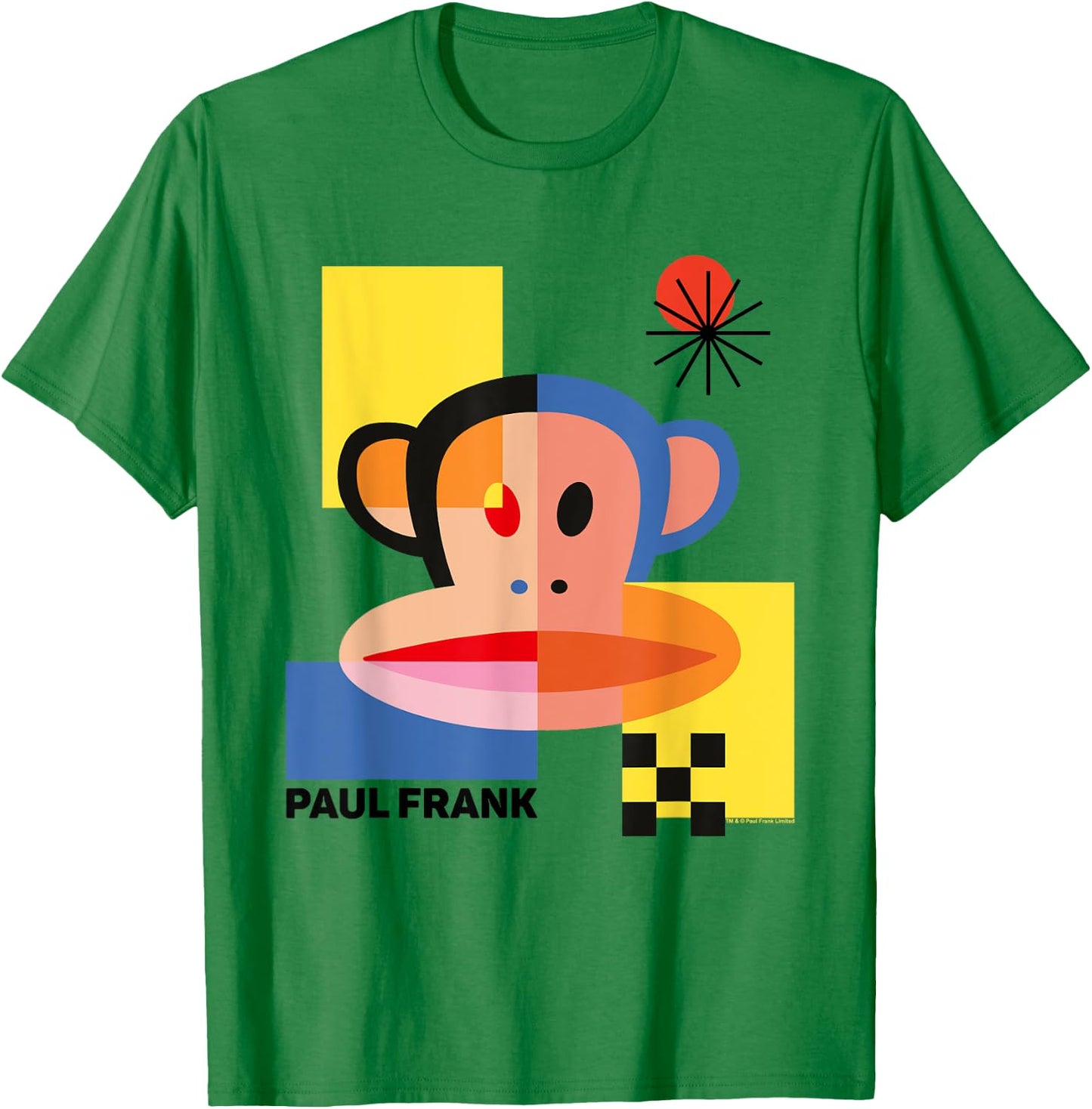 Paul Frank Julius Abstract 80s Block Art T-Shirt - T-Shirt | Irish Green