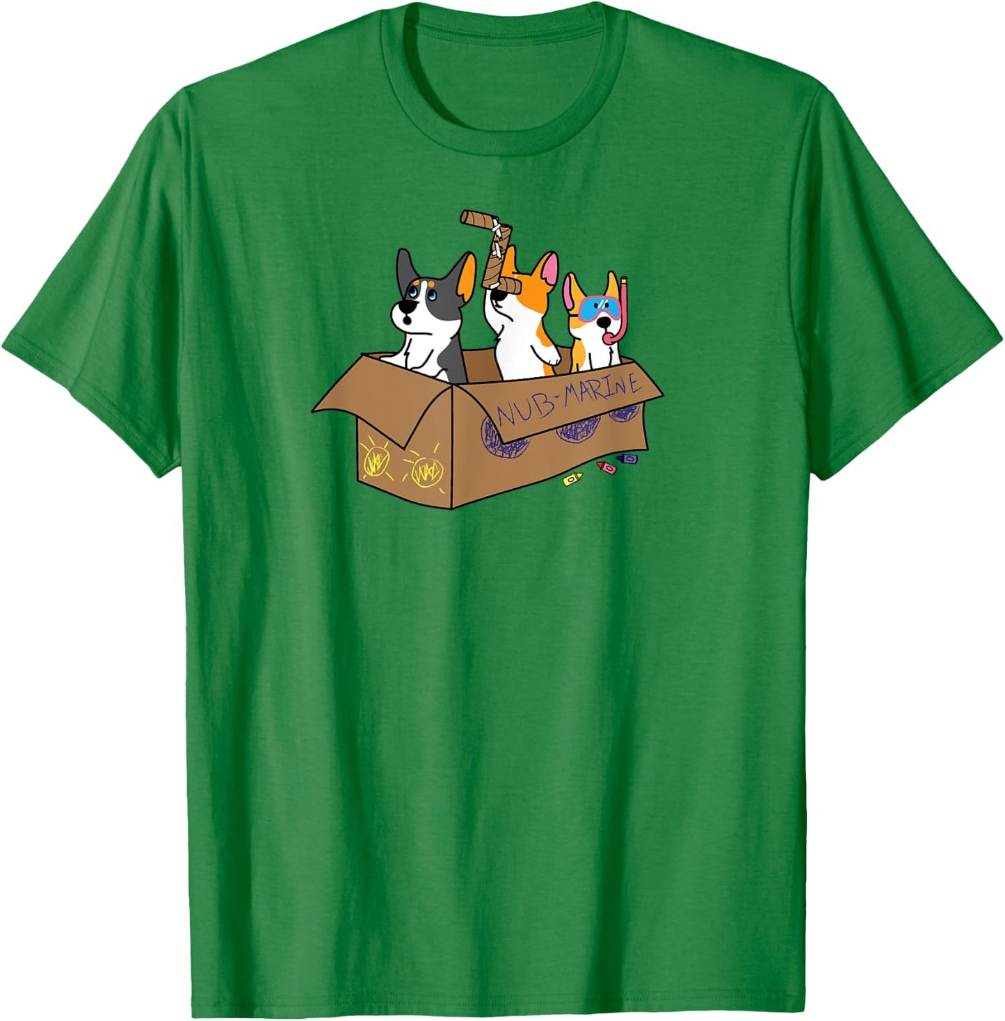 Submarine Corgi T-Shirt - T-Shirt | Irish Green