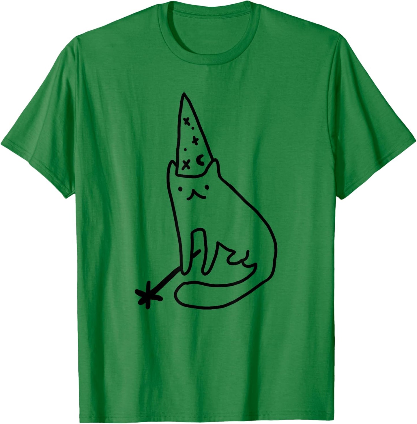 Wizard Cat Funny Meme Drawing T-Shirt - T-Shirt | Irish Green