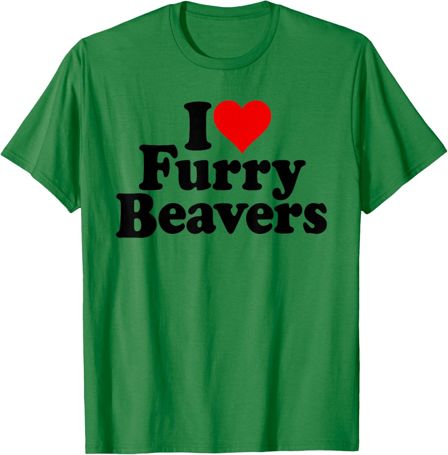I Love Heart Furry Beavers T-Shirt - T-Shirt | Irish Green