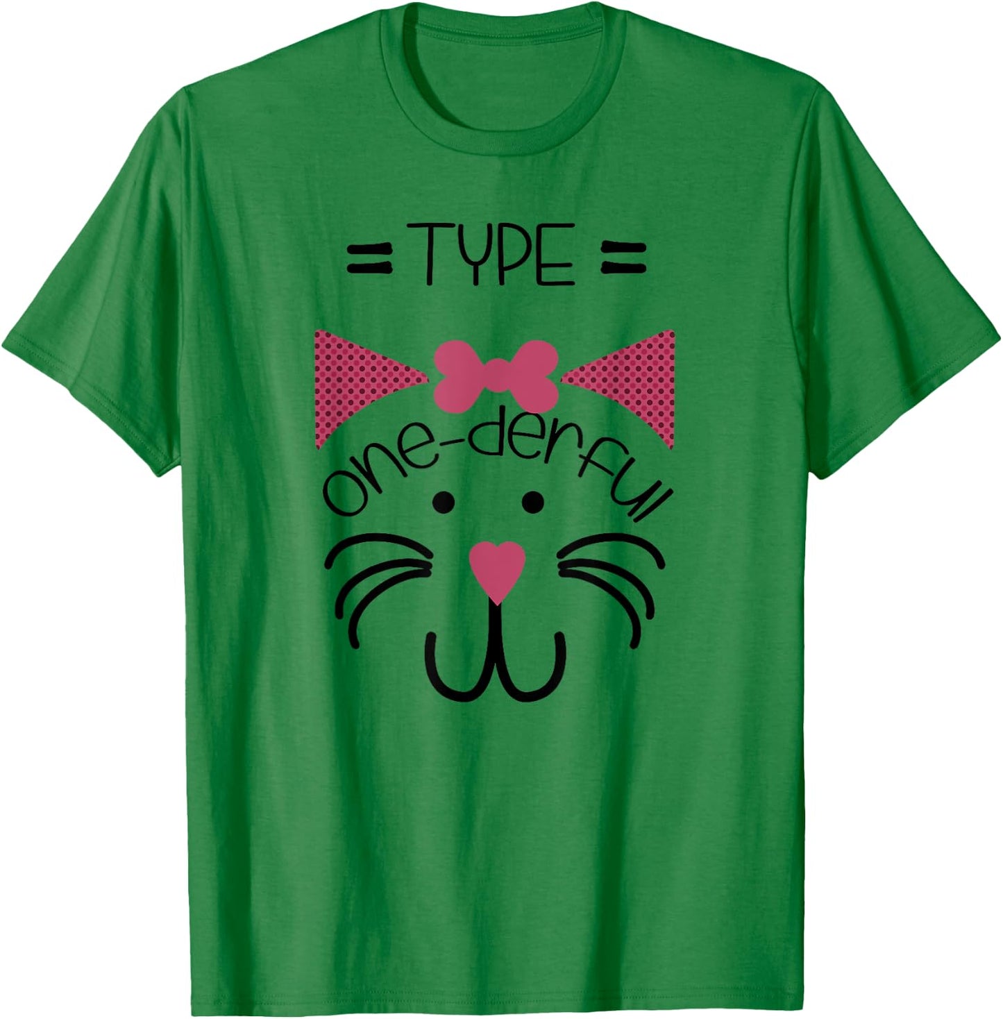 Type one-derful Cat Type1 diabetes shirt for kid t1 T1D girl T-Shirt - T-Shirt | Irish Green