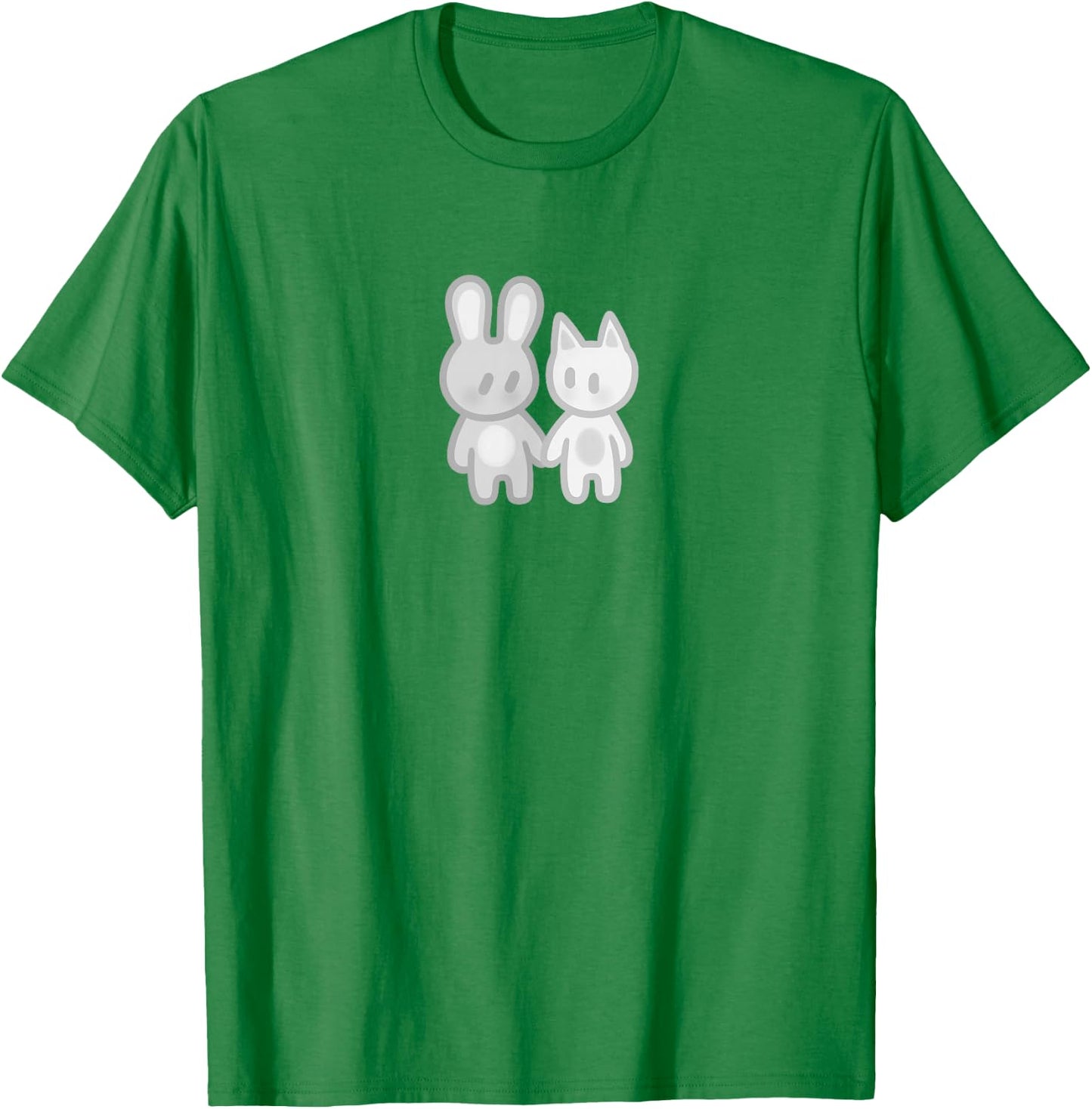 Niedlicher Kawaii Y2K Kokette Hase und Katze T-Shirt - T-Shirt | Irish Green
